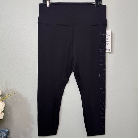 Lululemon Wunder Train High Rise Tight Athletic Legging Black Graphic Logo 14 - Picture 7 of 10